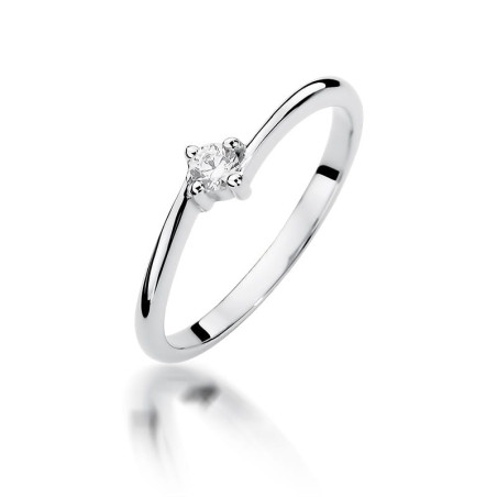 Pierścionek W395 Diament 0,09ct białe złoto