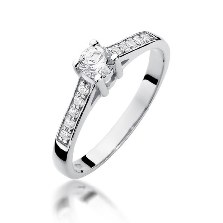 Pierścionek W398 Diament 0,28ct białe złoto