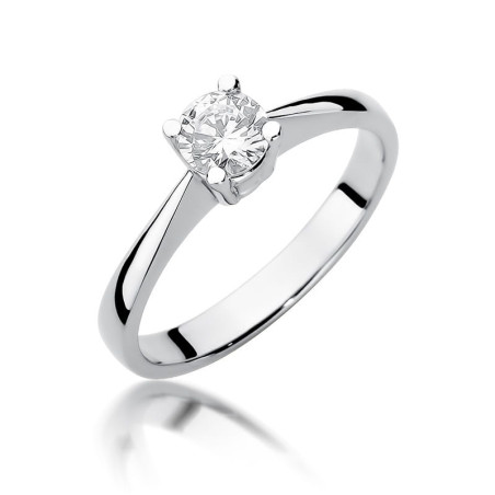 Pierścionek W404 Diament 0,50ct białe złoto