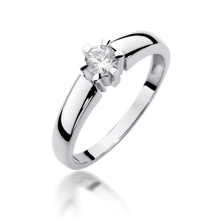 Pierścionek W405 Diament 0,23ct białe złoto