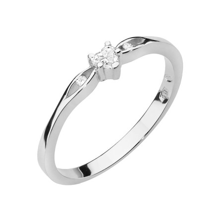 Pierścionek W445 Diament 0,10ct białe złoto