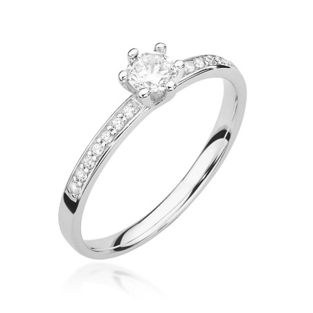 Pierścionek W459B Diament 0,25ct białe złoto