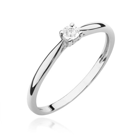Pierścionek W461 Diament 0,01ct białe złoto