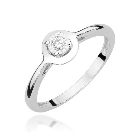 Pierścionek W472 Diament 0,08ct białe złoto