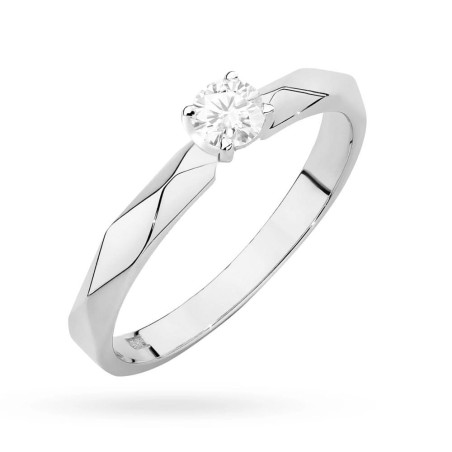 Pierścionek W484 Diament 0,10ct białe złoto