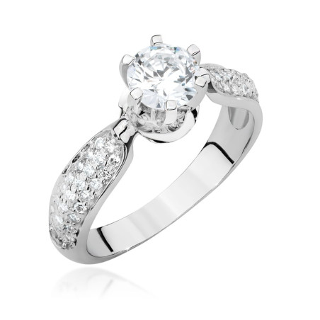 Pierścionek W494 Diament 0,70ct białe złoto