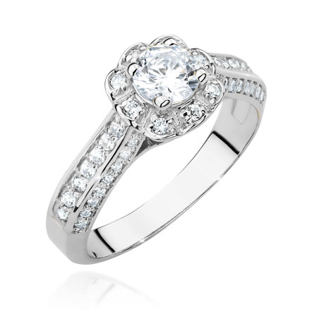 Pierścionek W495 Diament 0,50ct białe złoto
