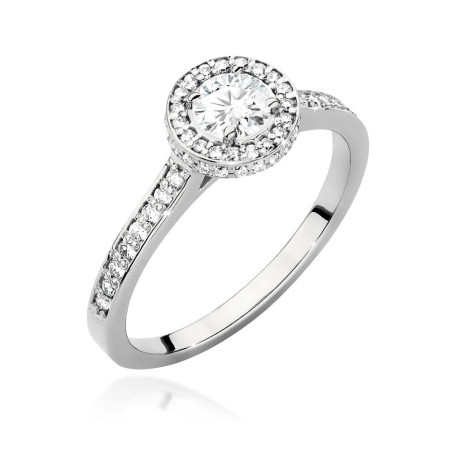 Pierścionek W508 Diament 0,40ct białe złoto