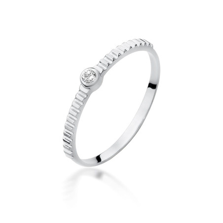 Pierścionek W512 Diament 0,04ct białe złoto