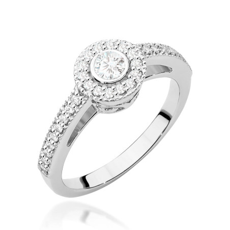Pierścionek W530 Diament 0,15ct białe złoto