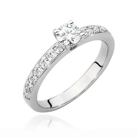 Pierścionek W534 Diament 0,50ct białe złoto
