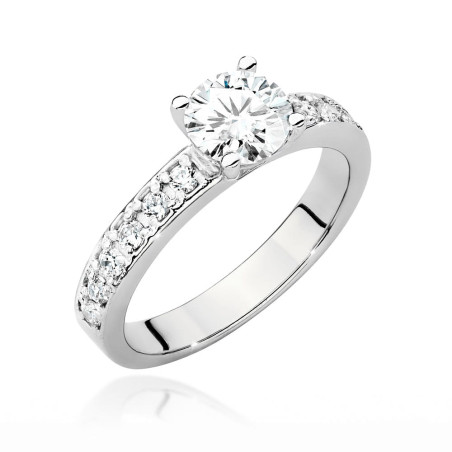 Pierścionek W534 Diament 0,70ct białe złoto
