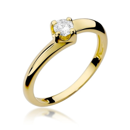 Pierścionek W161 Diament 0,20ct żółte złoto