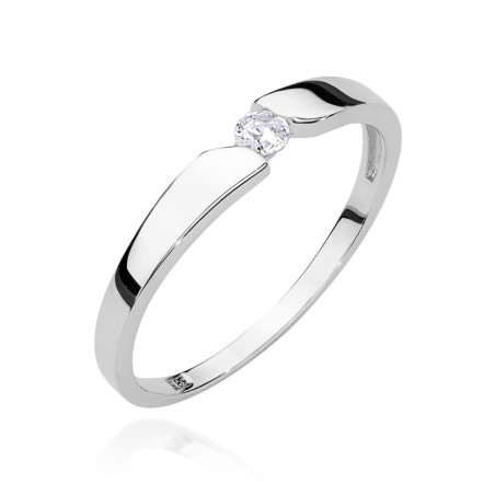 Pierścionek W554 Diament 0,08ct białe złoto