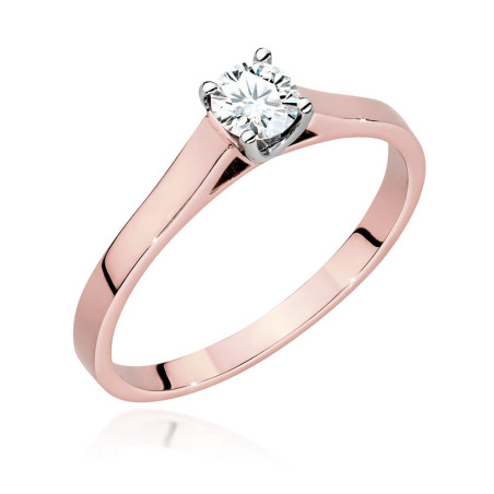 Pierścionek W526 Diament 0,40ct różowe złoto