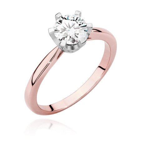 Pierścionek W539 Diament 0,70ct różowe złoto