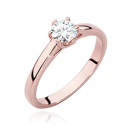 Pierścionek W540 Diament 0,40ct różowe złoto