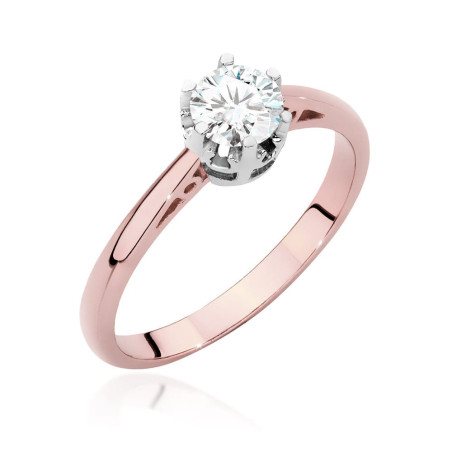 Pierścionek W542 Diament 0,50ct różowe złoto