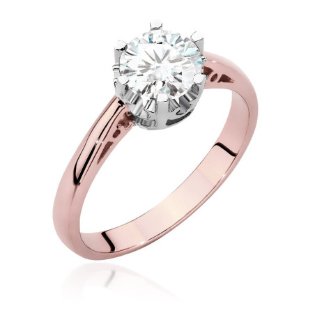 Pierścionek W542 Diament 1,00ct różowe złoto