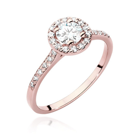 Pierścionek W551 Diament 0,50ct różowe złoto