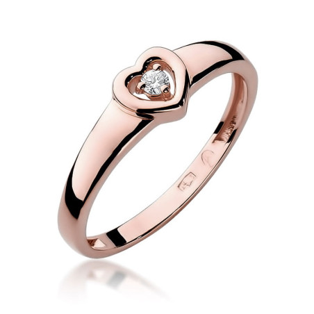 Pierścionek W001 Diament 0,04ct różowe złoto