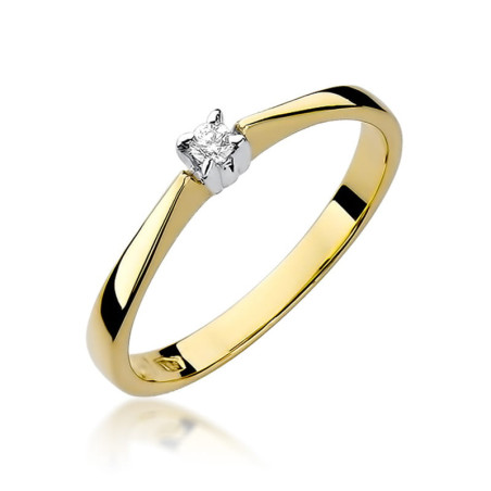 Pierścionek W175 Diament 0,03ct żółte złoto