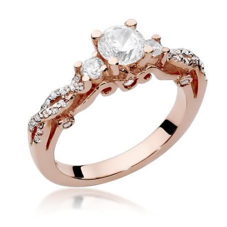 Pierścionek W023 Diament 0,50ct różowe złoto