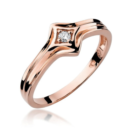 Pierścionek W029 Diament 0,05ct różowe złoto