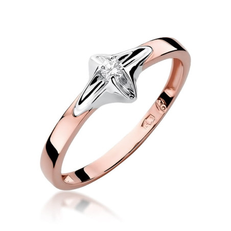 Pierścionek W030 Diament 0,05ct różowe złoto