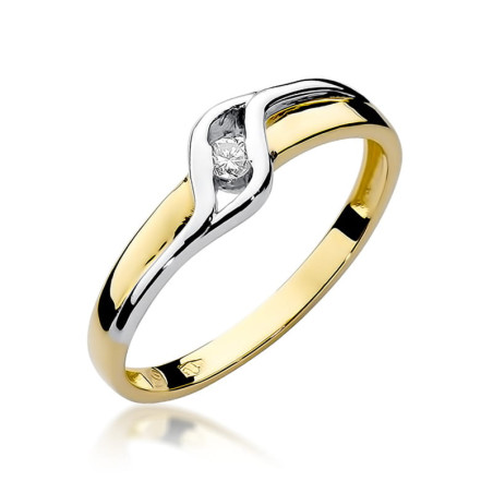 Pierścionek W178 Diament 0,04ct żółte złoto