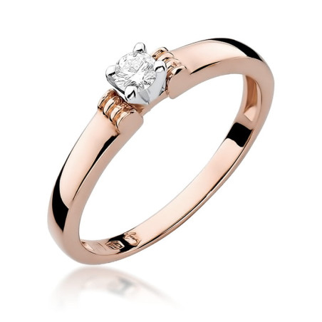 Pierścionek W081 Diament 0,15ct różowe złoto