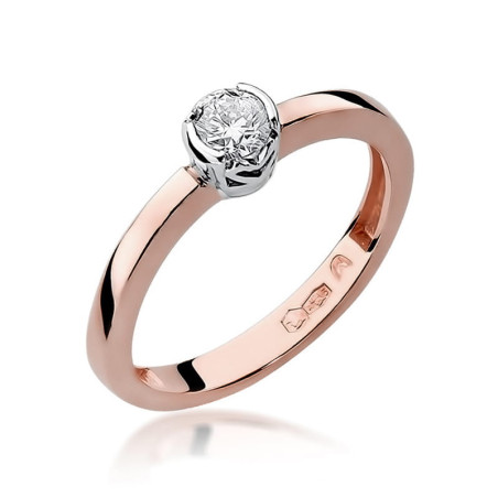 Pierścionek W131 Diament 0,25ct różowe złoto