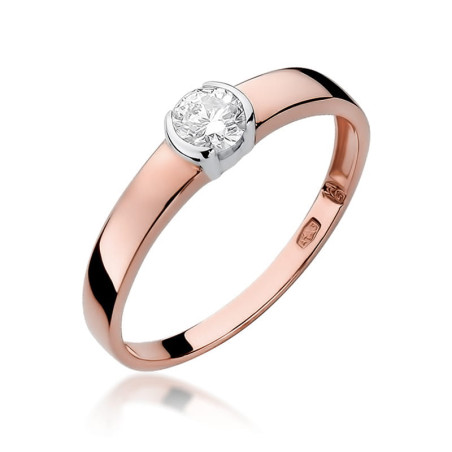 Pierścionek W138 Diament 0,25ct różowe złoto