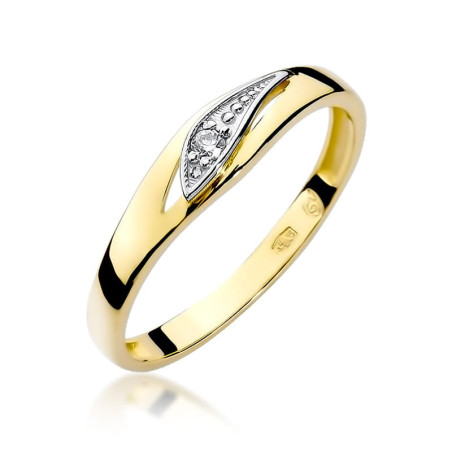 Pierścionek W183 Diament 0,03ct żółte złoto