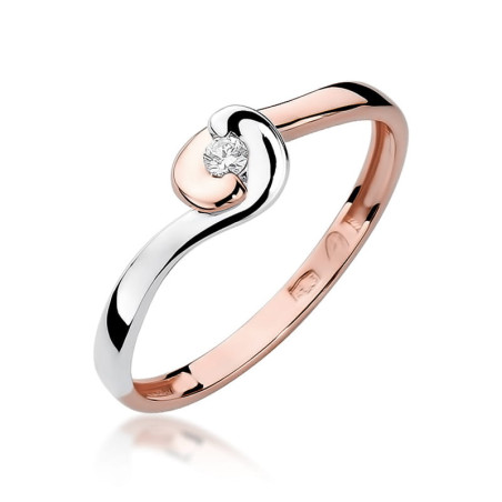 Pierścionek W195 Diament 0,04ct różowe złoto