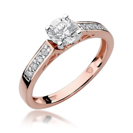 Pierścionek W198 Diament 0,30ct różowe złoto