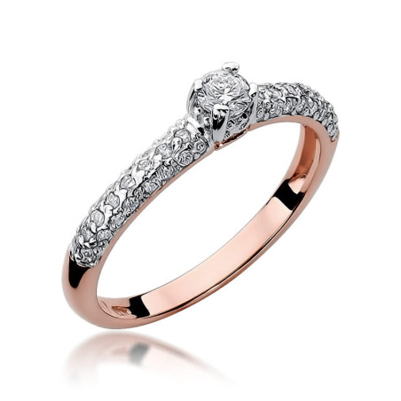 Pierścionek W200 Diament 0,15ct różowe złoto