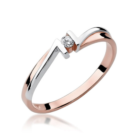 Pierścionek W204 Diament 0,04ct różowe złoto