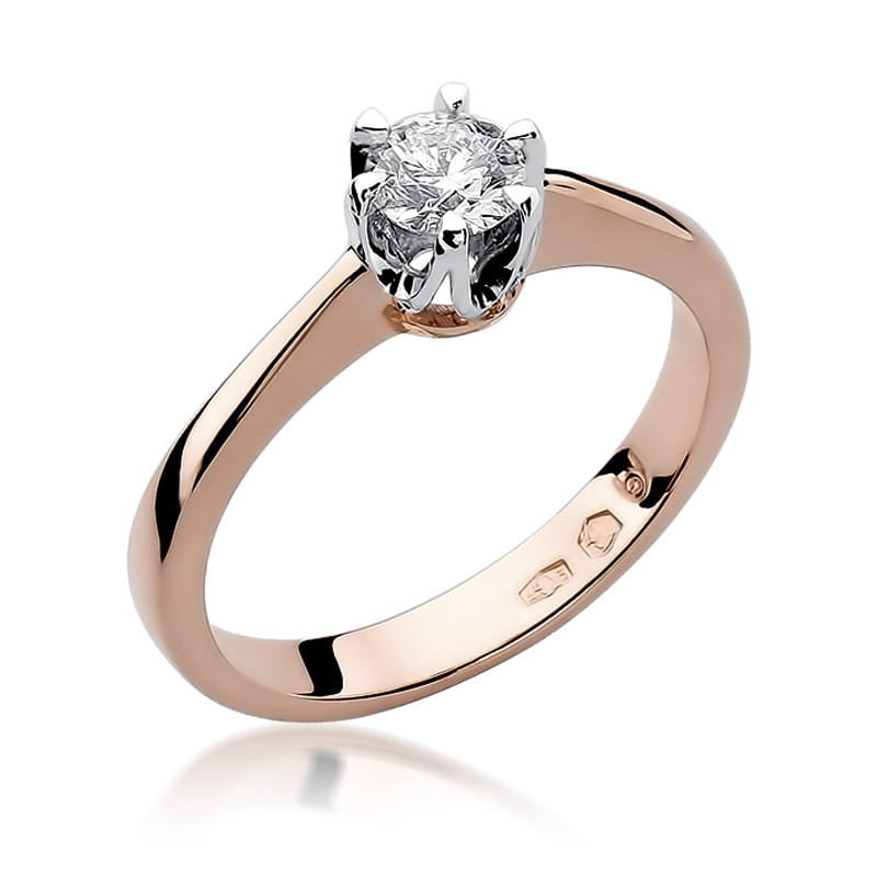 Pierścionek W220B Diament 0,30ct różowe złoto