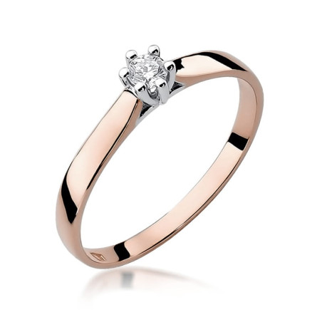 Pierścionek W222 Diament 0,08ct różowe złoto