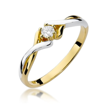 Pierścionek W190B Diament 0,08ct żółte złoto