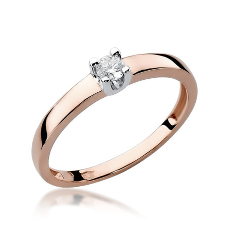 Pierścionek W225 Diament 0,10ct różowe złoto