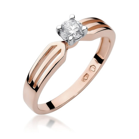Pierścionek W226B Diament 0,25ct różowe złoto