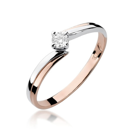 Pierścionek W231 Diament 0,10ct różowe złoto