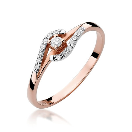 Pierścionek W237 Diament 0,04ct różowe złoto