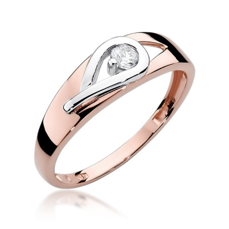 Pierścionek W253 Diament 0,12ct różowe złoto