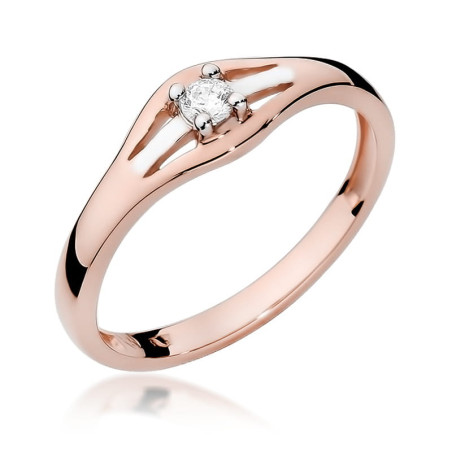 Pierścionek W254 Diament 0,10ct różowe złoto