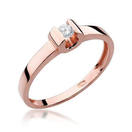 Pierścionek W277 Diament 0,08ct różowe złoto