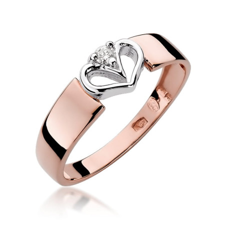 Pierścionek W279 Diament 0,04ct różowe złoto