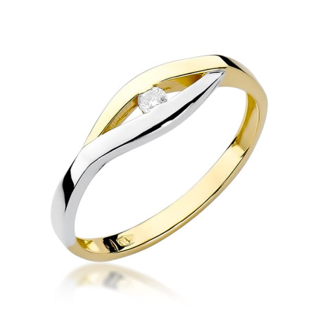 Pierścionek W194 Diament 0,04ct żółte złoto